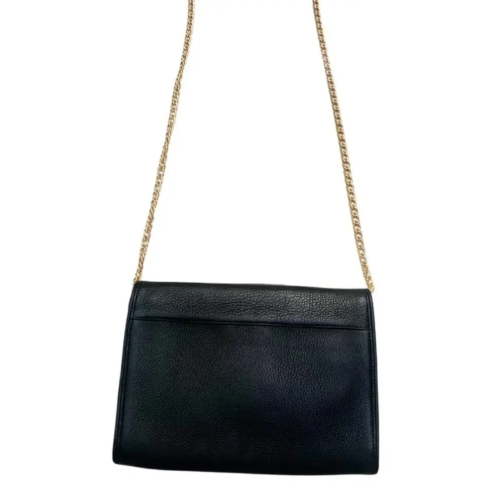 Posse Black Leather Crossbody Bag Clutch Metallic Bow Envelope Coquette Romantic - Picture 7 of 12